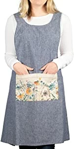 Best Pirce π Demdaco - Meadow Flowers Denim Blue One Size Cotton Fabric Kitchen Front Pocket Apron Kitchen & Home β 5 Demdaco - Meadow Flowers Denim Blue One Size Cotton Fabric Kitchen Front Pocket Apron Kitchen & Home