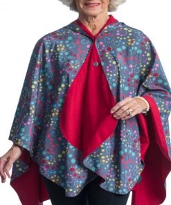 RainCaper- Berry-Swirl Dots Tavel Cape