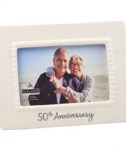 Malden International Designs Malden 50th Anniversary Ceramic Bead Picture Frame Gifts