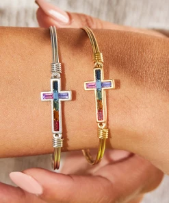 Buy โ Luca+Danni- Baguette Cross Bangle Bracelet ๐ 9 Luca+Danni- Baguette Cross Bangle Bracelet