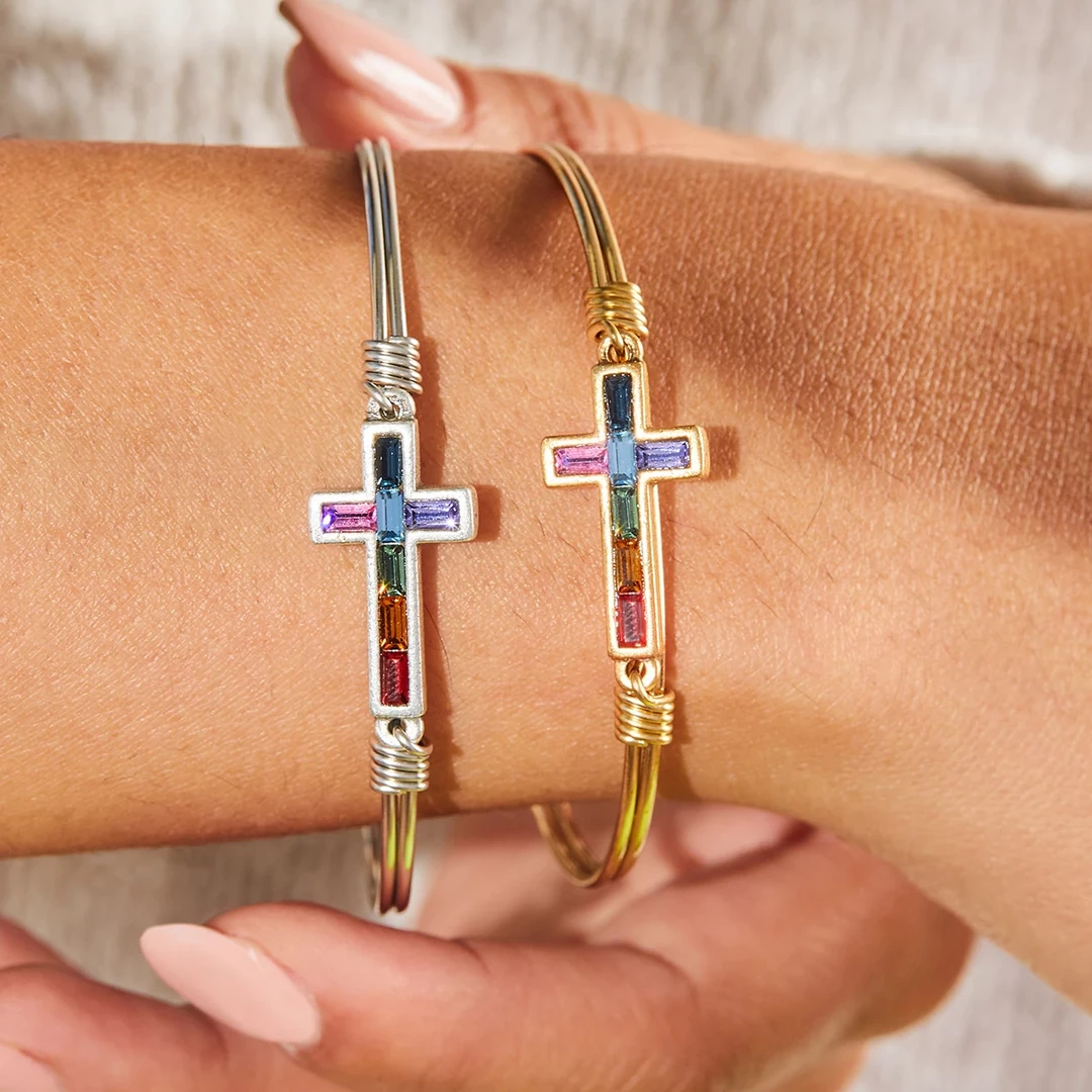 Buy โ Luca+Danni- Baguette Cross Bangle Bracelet ๐ 6 Luca+Danni- Baguette Cross Bangle Bracelet