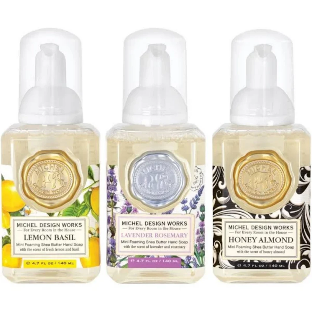 Discount ๐ Michel Design Works : Mini Foaming Hand Soap - Lemon Basil/Lavender Rosemary/Honey Almond โค๏ธ 3 Michel Design Works : Mini Foaming Hand Soap - Lemon Basil/Lavender Rosemary/Honey Almond