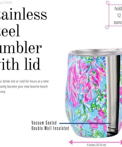 Lilly Pulitzer Stemless Tumbler - Amalfi Blue Best Fishes Drinkware