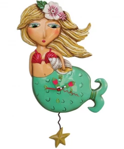 Allen Designs Shelley Mermaid Pendulum Clock