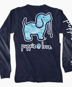Puppie Love - Blue Camo - Long Sleeve New Arrivals