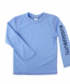 Ruffle Butts - Cornflower Blue Long Sleeve Rash Guard Shirt