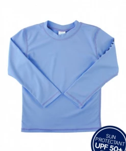 Ruffle Butts - Cornflower Blue Long Sleeve Rash Guard Shirt