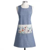 Demdaco - Meadow Flowers Denim Blue One Size Cotton Fabric Kitchen Front Pocket Apron Kitchen & Home
