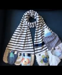 Demdaco - Mommy & Me Activity Scarf - Blue & White