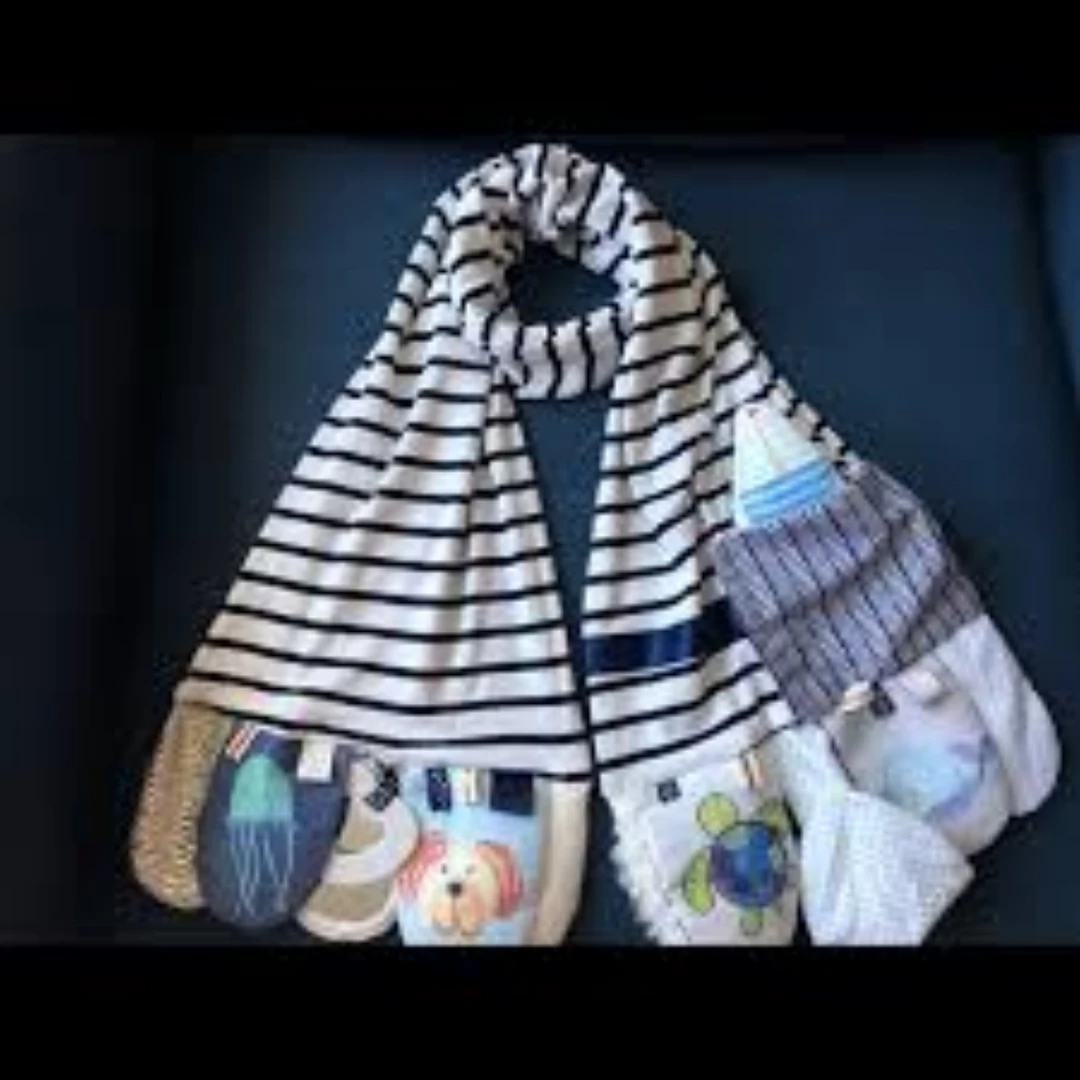 Buy ๐คฉ Demdaco - Mommy & Me Activity Scarf - Blue & White ๐ 3 Demdaco - Mommy & Me Activity Scarf - Blue & White