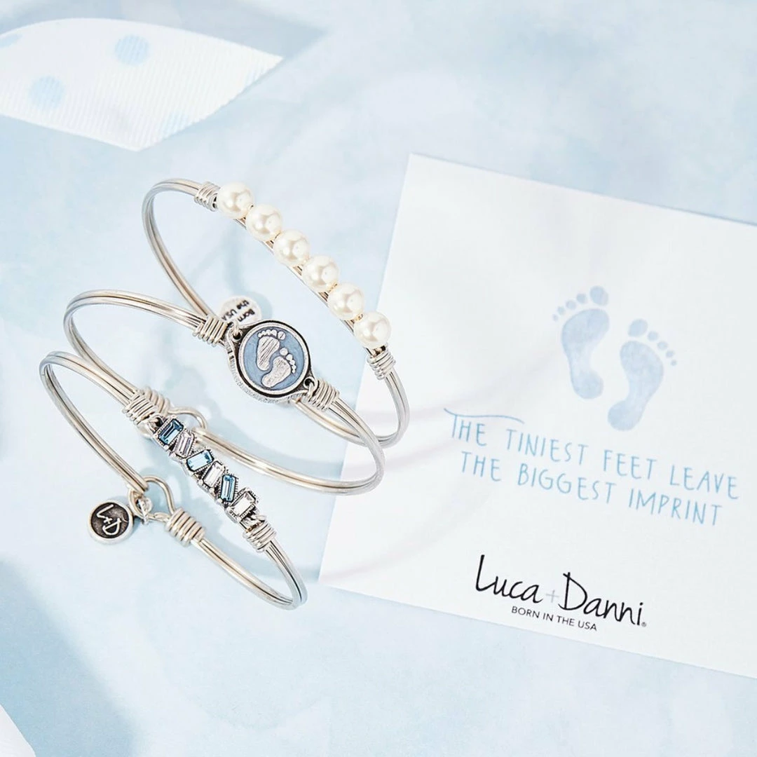 Best reviews of π Your Heart's Desire Baby Luca+Danni- Little Footsteps Blue Bangle Bracelet π 3 Your Heart's Desire Baby Luca+Danni- Little Footsteps Blue Bangle Bracelet