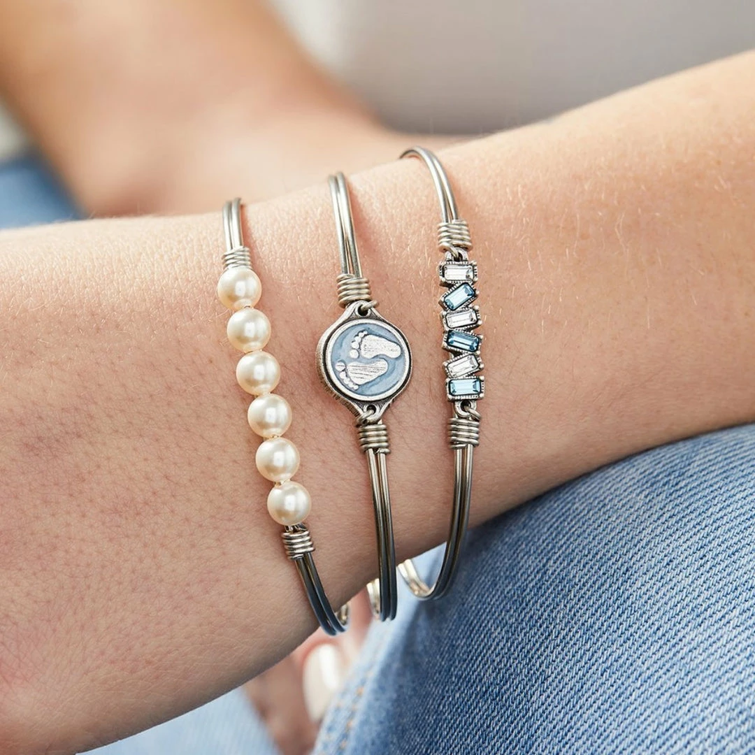 Best reviews of π Your Heart's Desire Baby Luca+Danni- Little Footsteps Blue Bangle Bracelet π 6 Your Heart's Desire Baby Luca+Danni- Little Footsteps Blue Bangle Bracelet
